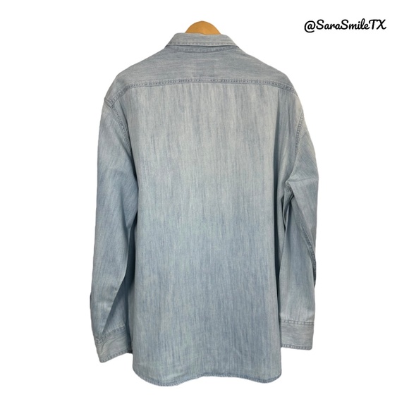 ST. JOHN’S BAY Classic Fit Authentic Indigo Long Sleeve Button Down Denim Shirt - Picture 2 of 10